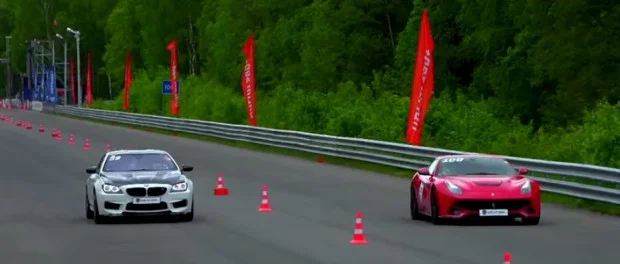 Видео: Ferrari F12 vs BMW M6 vs Audi S6