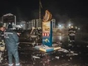 Под Киевом вспыхнула заправка: ручьи горящего топлива потекли по трассе